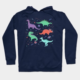 Space Dinosaurs with Coral Constellations Hoodie